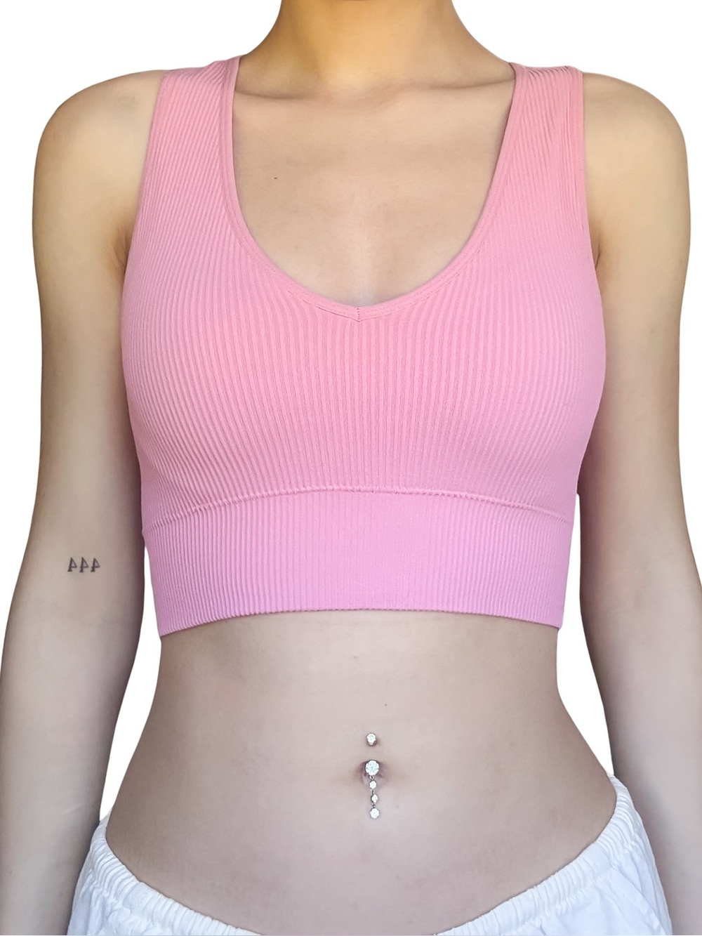 GARAGE Crop Tank Top V Neck Pink Size XS GUC